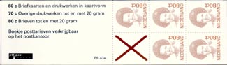 1991 Postzegelboekje no.43a, Beatrix - Klik op de afbeelding om het venster te sluiten