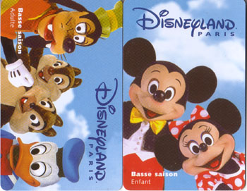 France, tickets for Disneyland , 2 cards - Click Image to Close