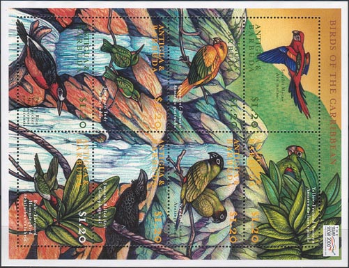 Antigue-Barbuda MS of 8 stamps - Click Image to Close