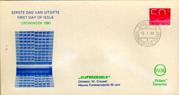 1980 Crouwel zegels, 0,50 gulden - Click Image to Close