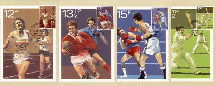 Engeland 1980, 4 kaarten sport - Klik op de afbeelding om het venster te sluiten