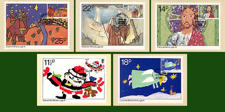 England 1981, 5 cards Christmas - Click Image to Close